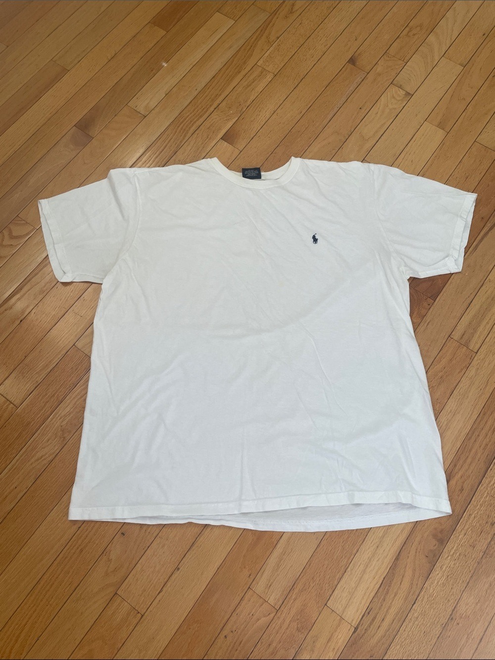 Polo by Ralph Lauren Off-White Crewneck Short Sleeve Tee with Navy Pony